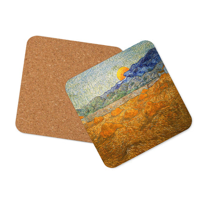 Landscape with Wheat Sheaves and Rising Moon - Coaster