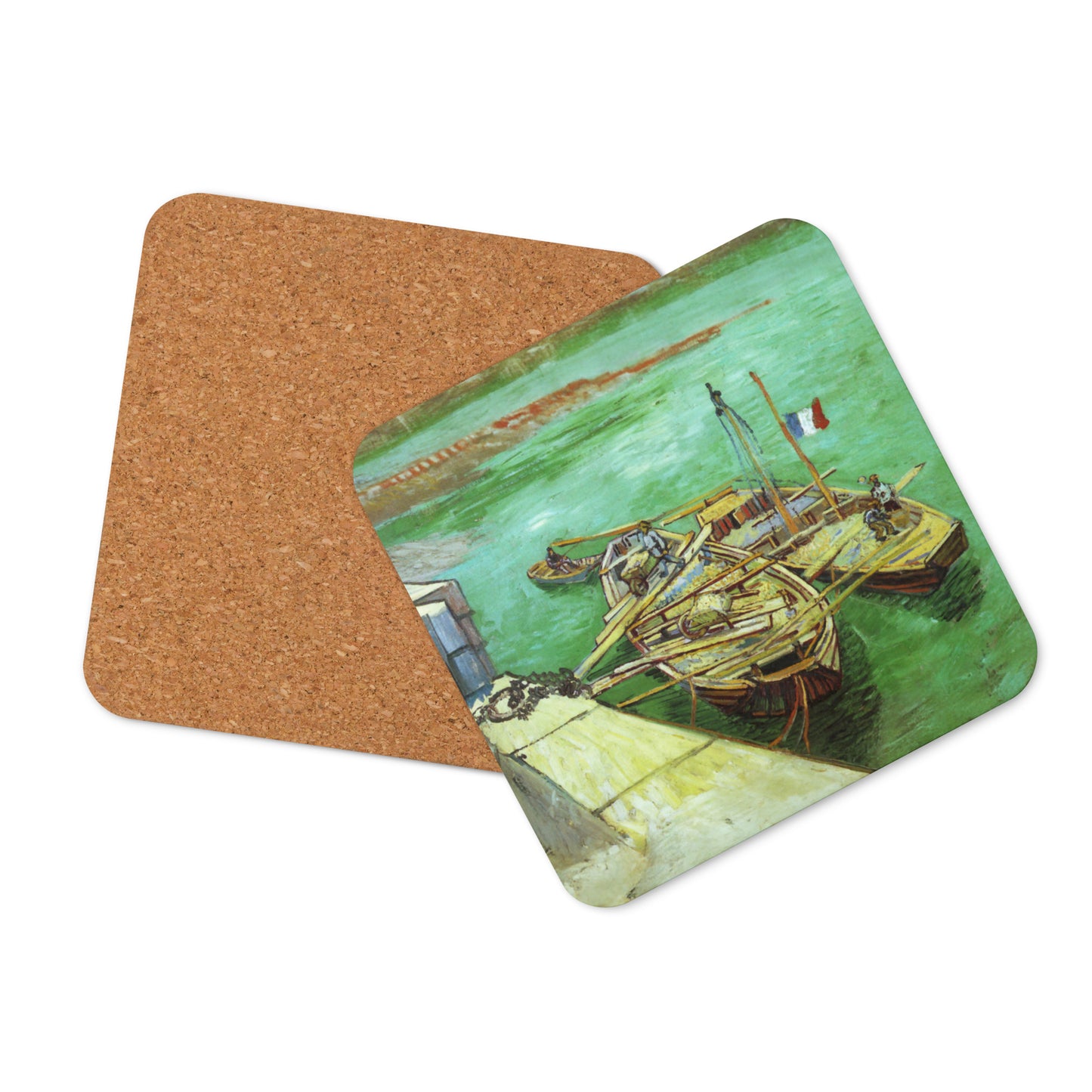 Quay with Men Unloading Sand Barges - Coaster