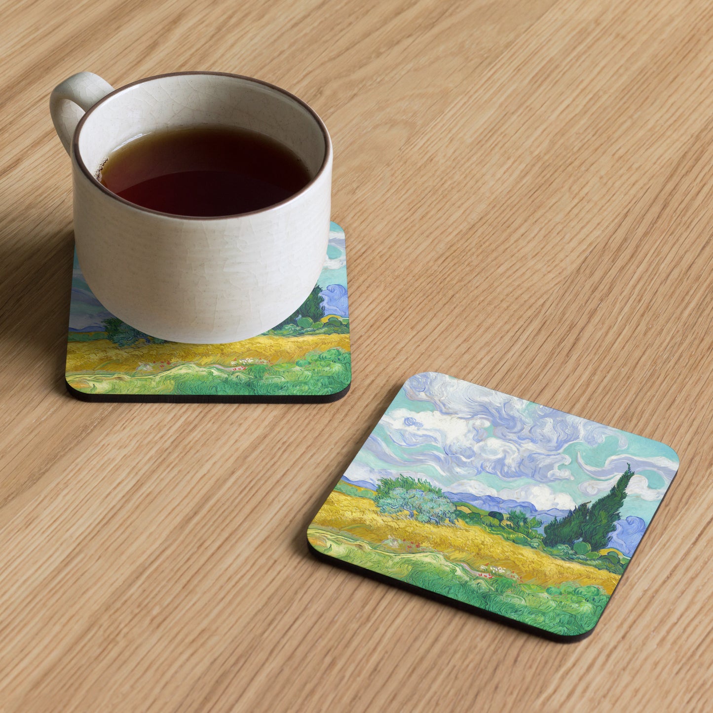 Wheat Field with Cypresses - Coaster