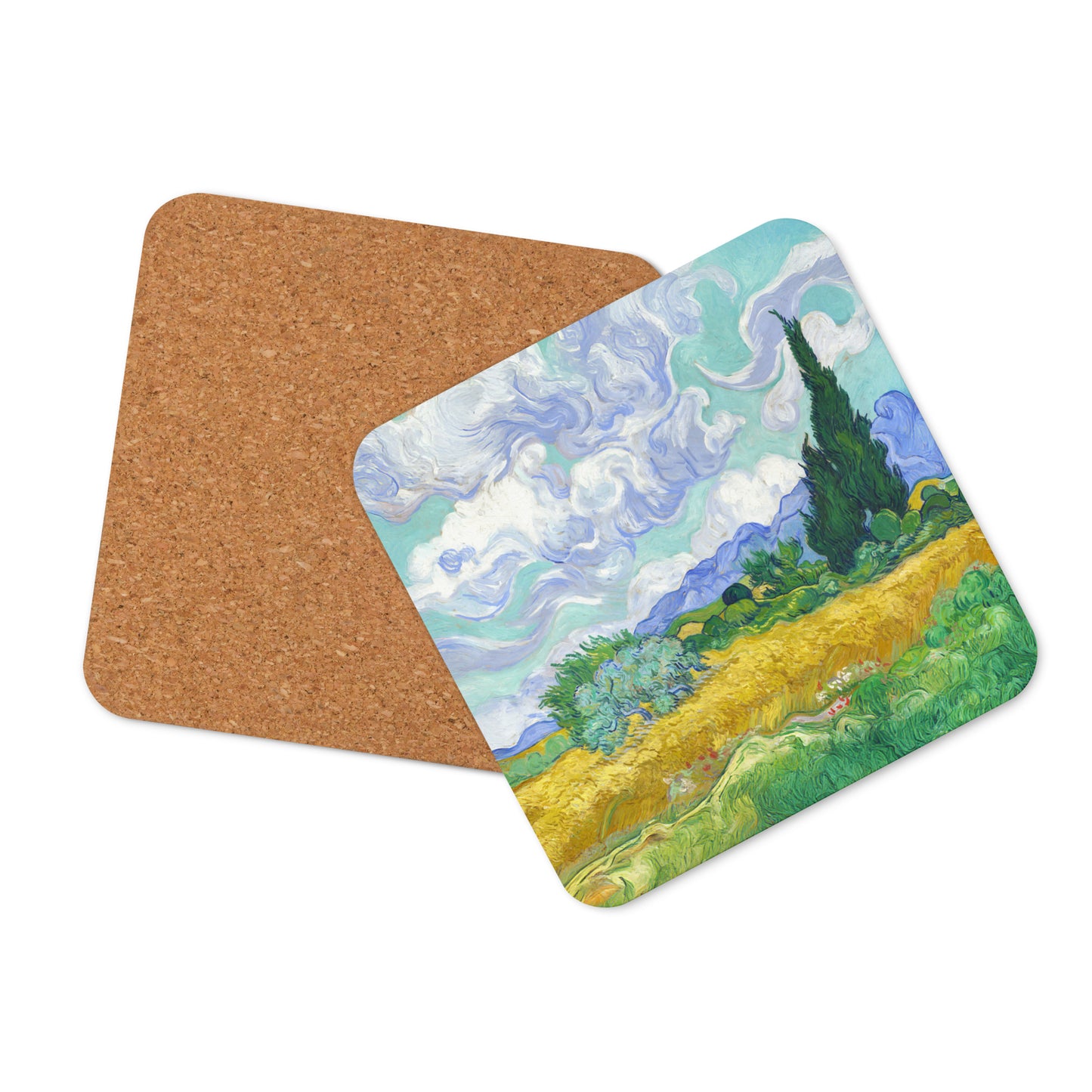 Wheat Field with Cypresses - Coaster