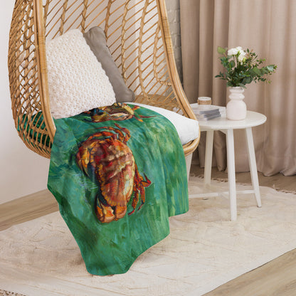 Two Crabs - Sherpa Throw Blanket