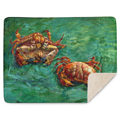 Two Crabs - Sherpa Throw Blanket