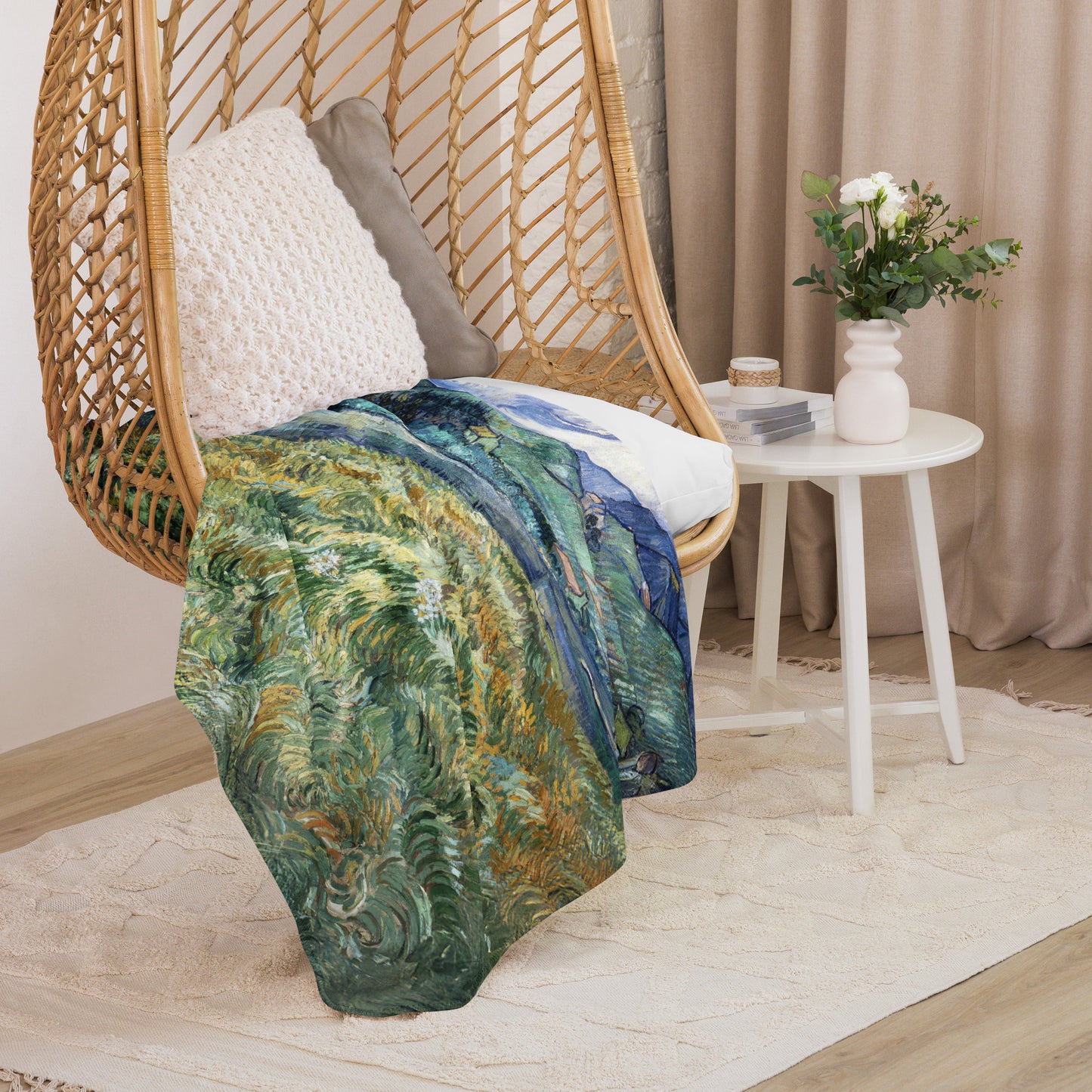 Landscape from Saint-Rémy - Sherpa Throw Blanket