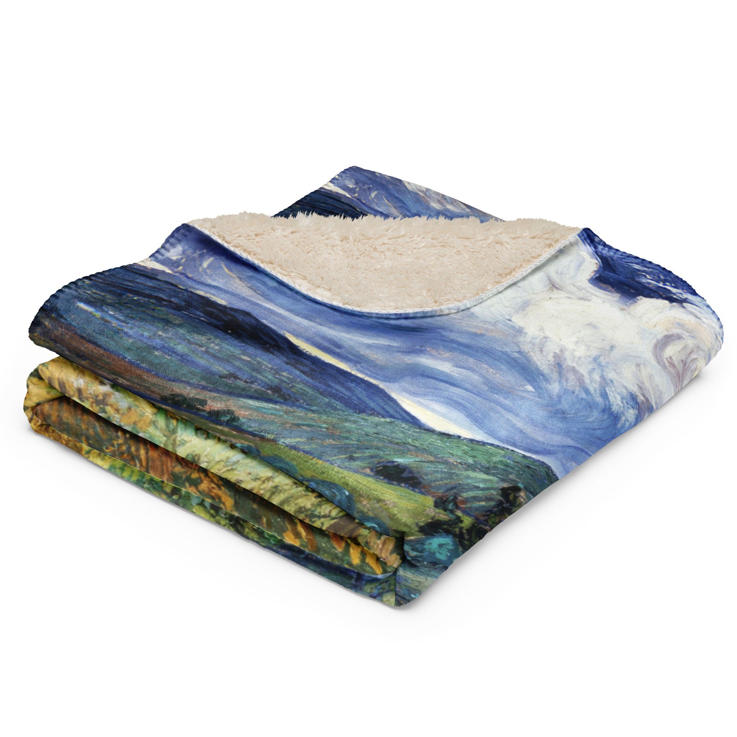 Landscape from Saint-Rémy - Sherpa Throw Blanket