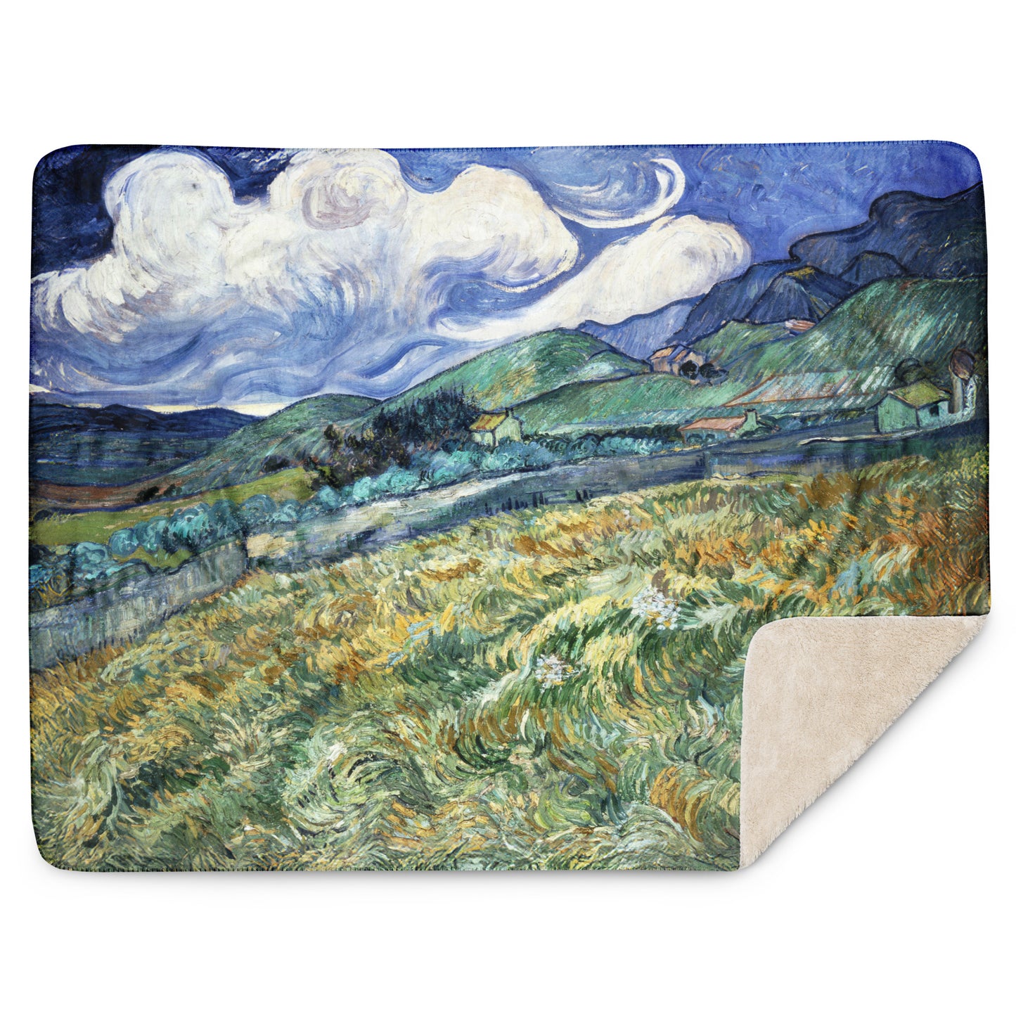Landscape from Saint-Rémy - Sherpa Throw Blanket