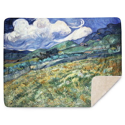 Landscape from Saint-Rémy - Sherpa Throw Blanket