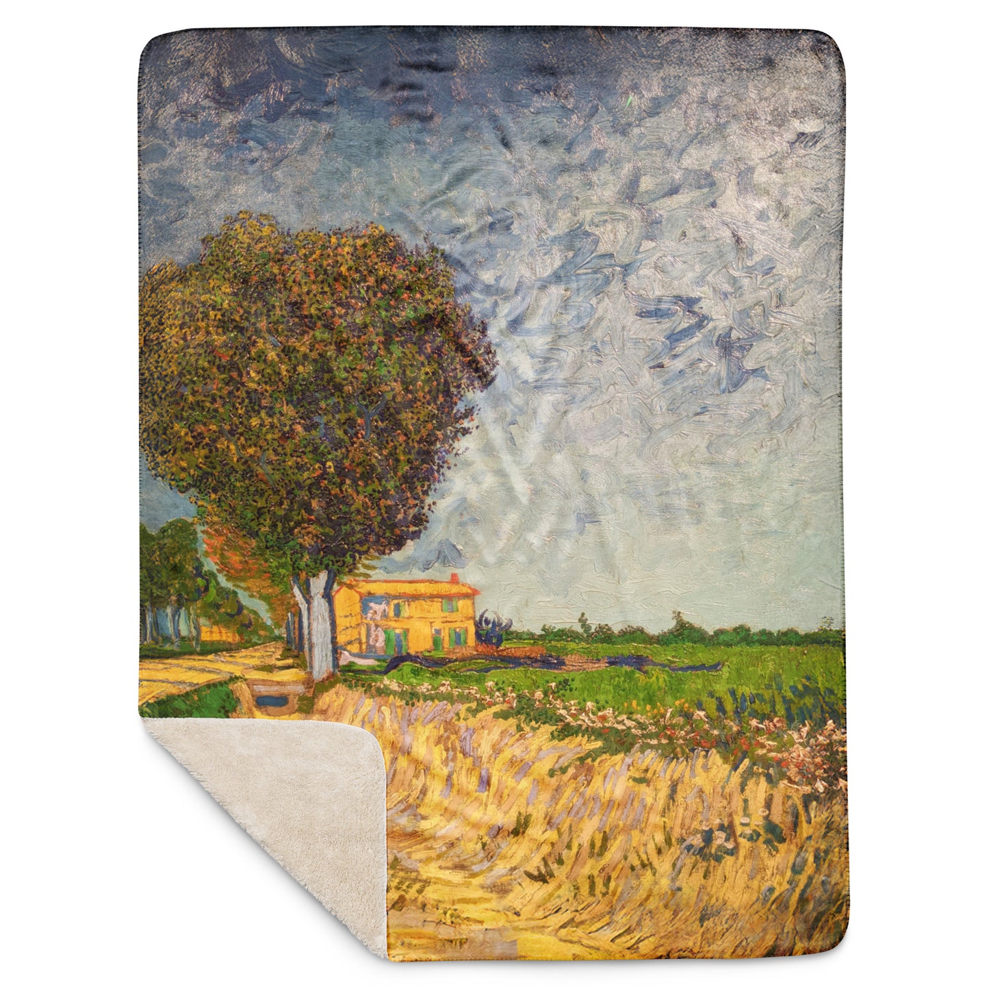 A Lane near Arles - Sherpa Throw Blanket