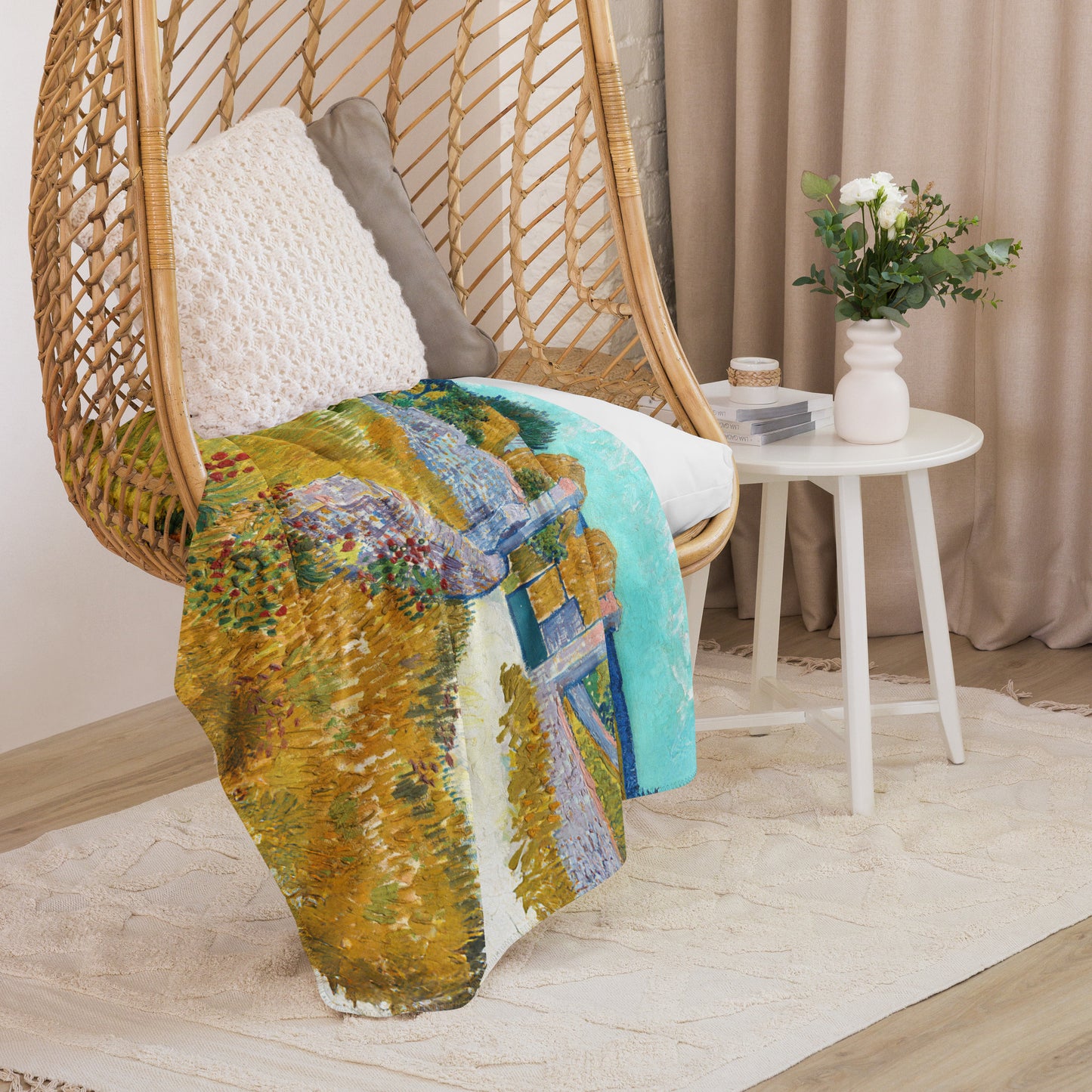 Farmhouse in Provence - Sherpa Throw Blanket
