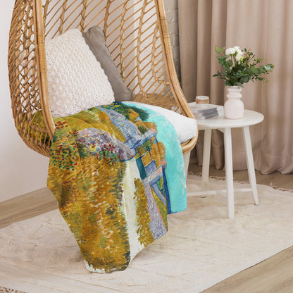 Farmhouse in Provence - Sherpa Throw Blanket