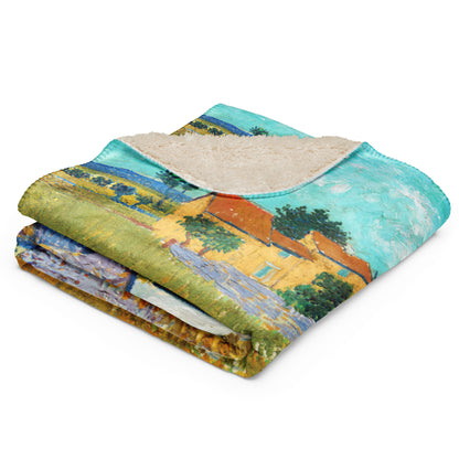 Farmhouse in Provence - Sherpa Throw Blanket