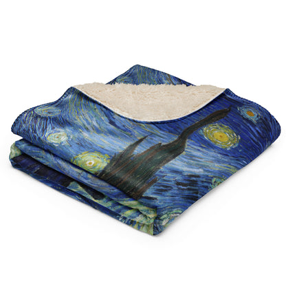 Starry Night - Sherpa Throw Blanket