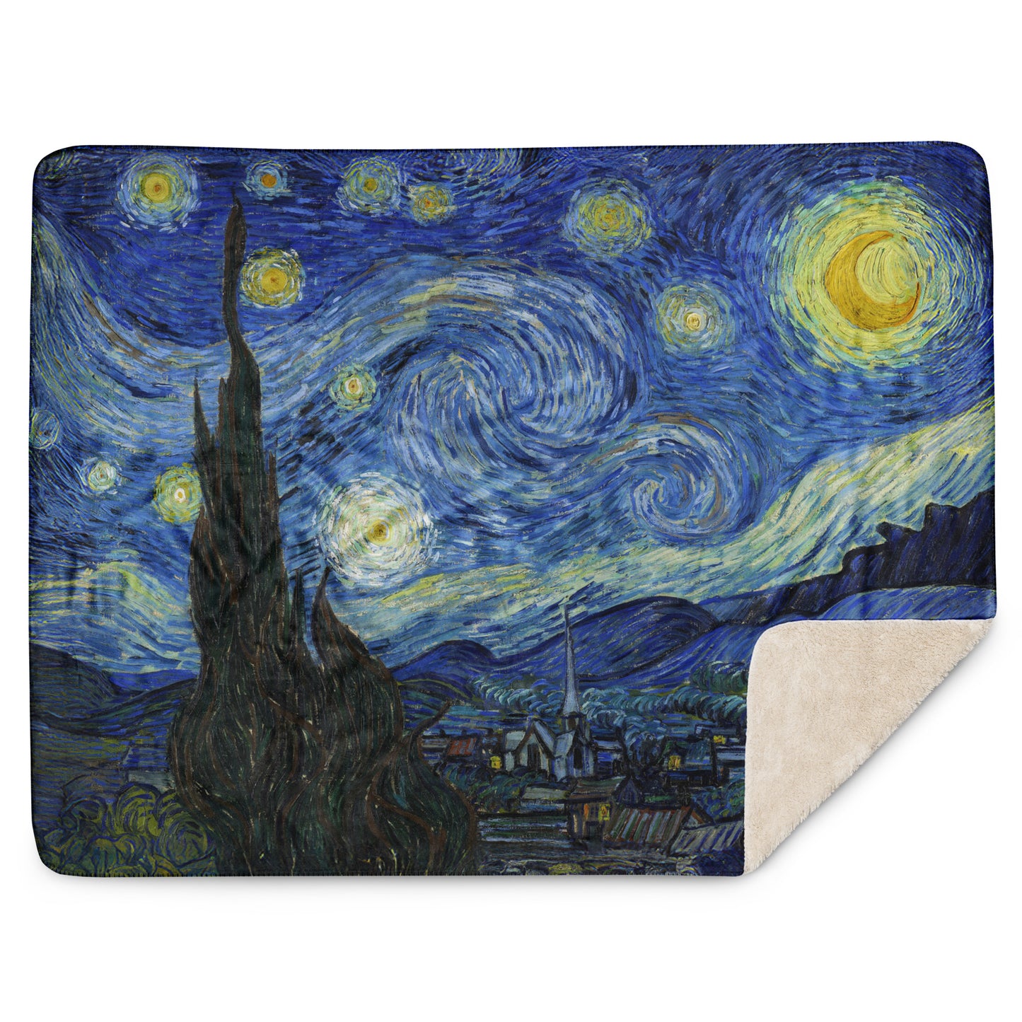 Starry Night - Sherpa Throw Blanket