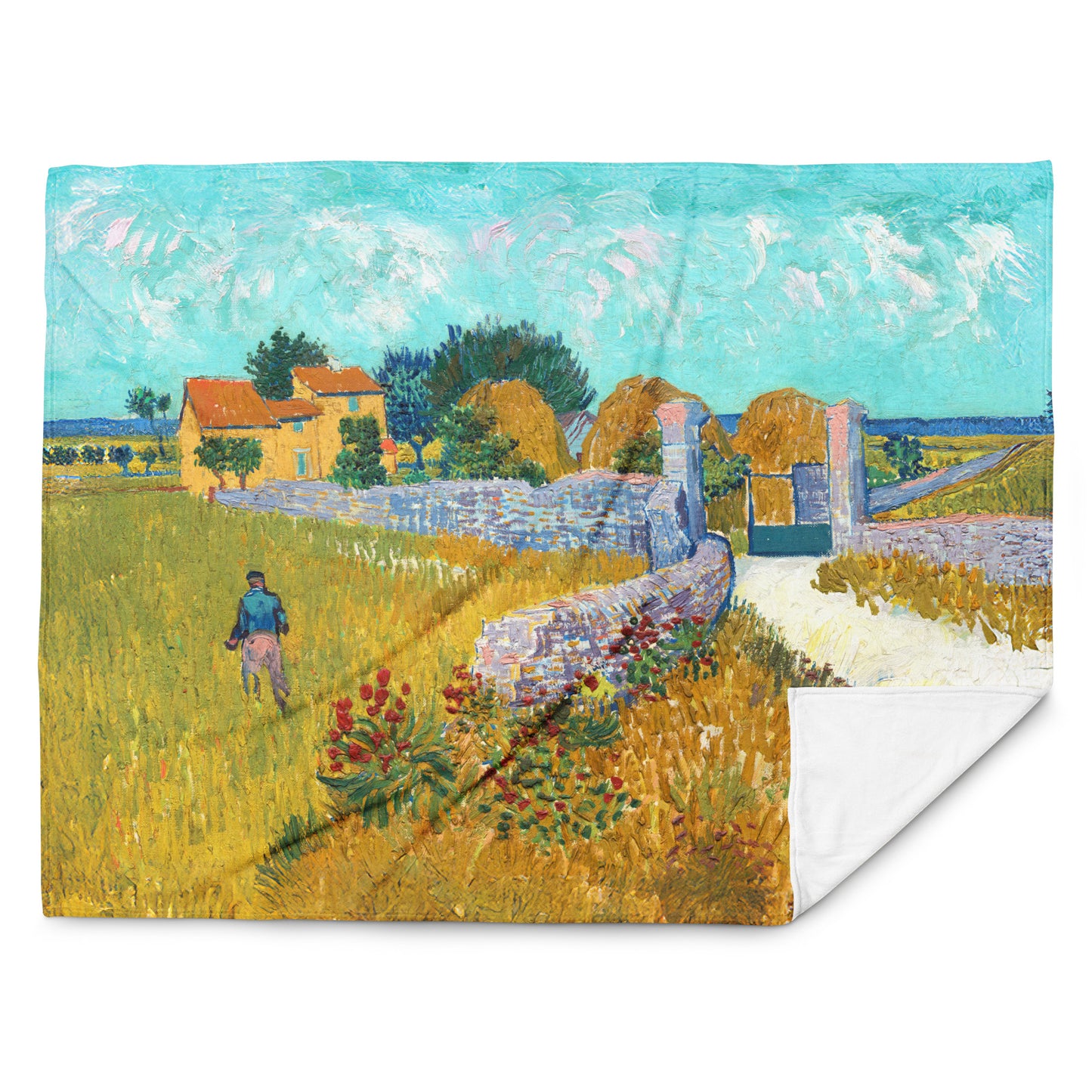 Farmhouse in Provence - Fleece Throw Blanket