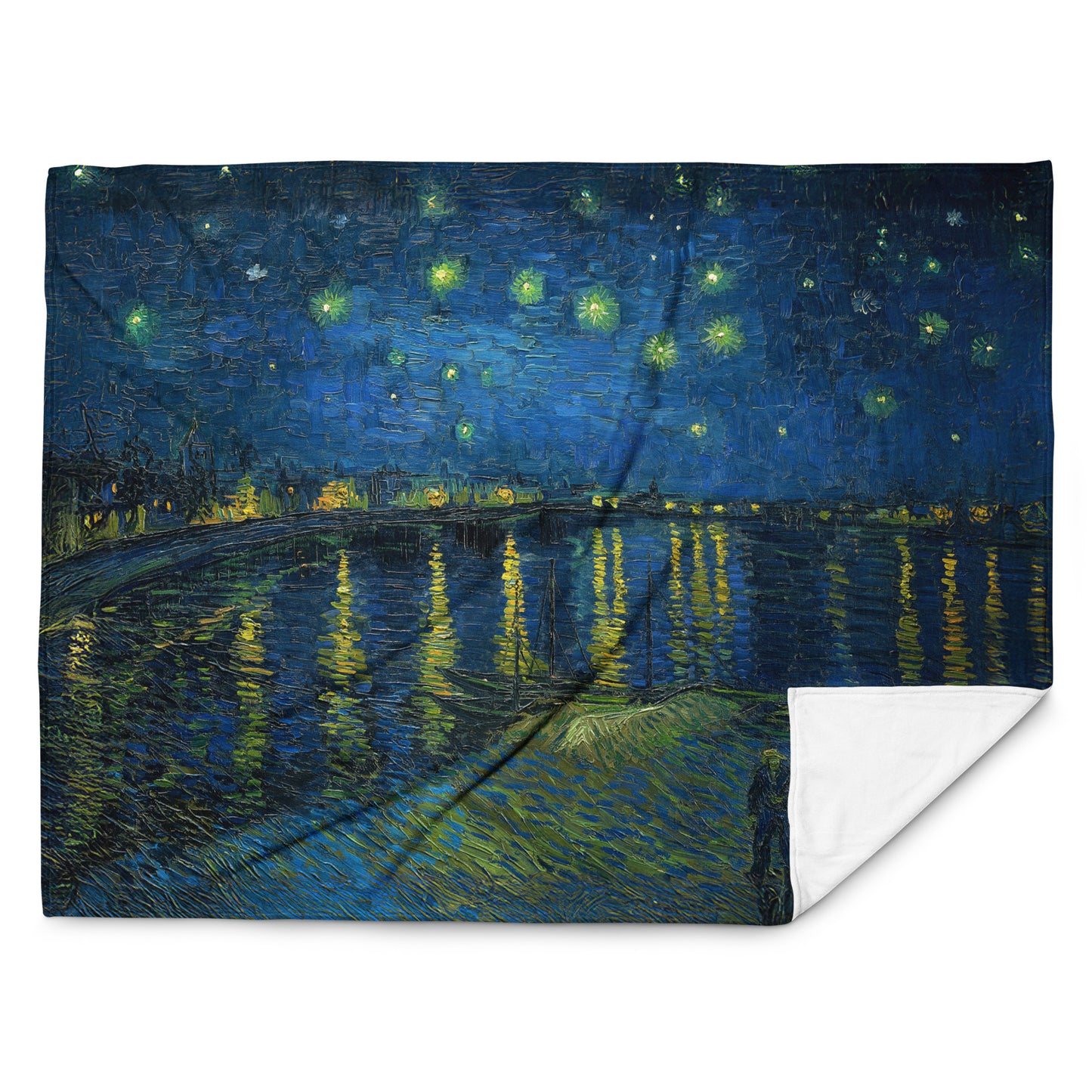 Starry Night Over the Rhone - Fleece Throw Blanket