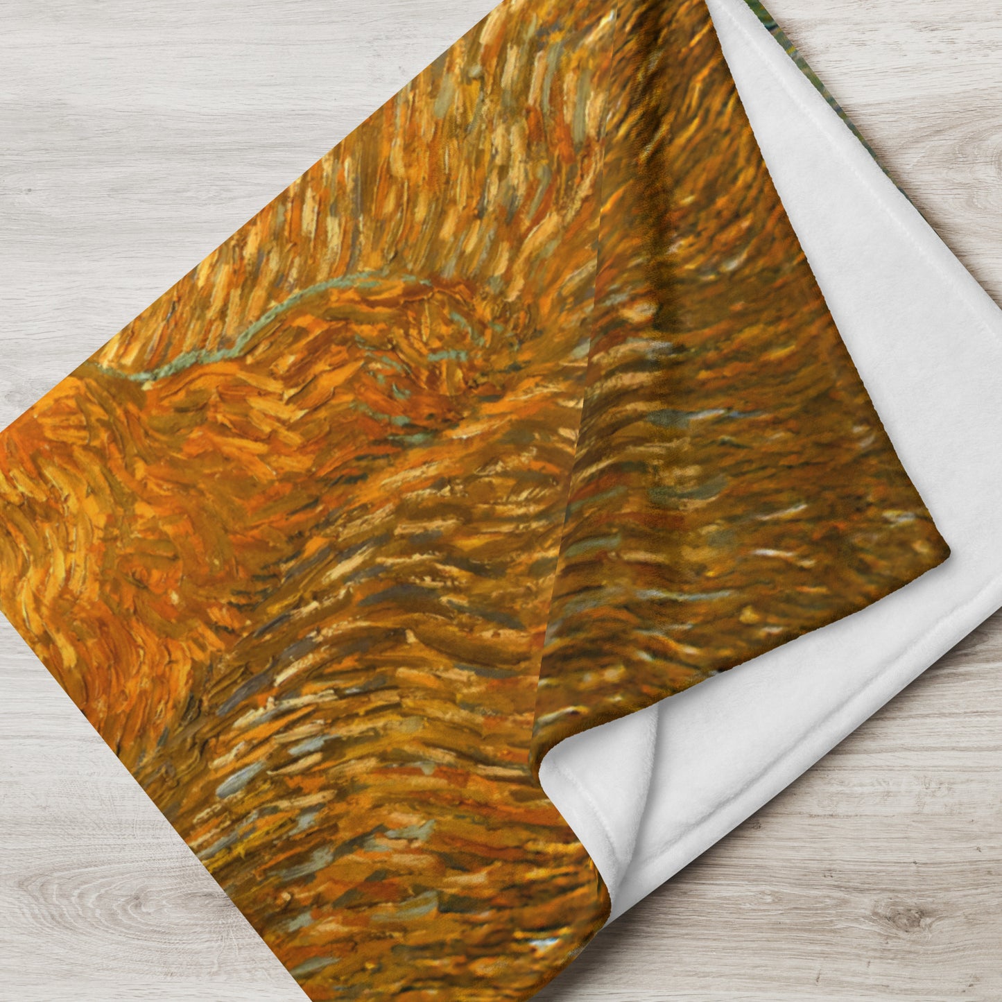 Landscape with Wheat Sheaves and Rising Moon - Fleece Throw Blanket