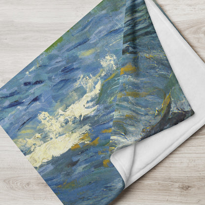 The Sea at Les Saintes-Maries-de-la-Mer - Fleece Throw Blanket
