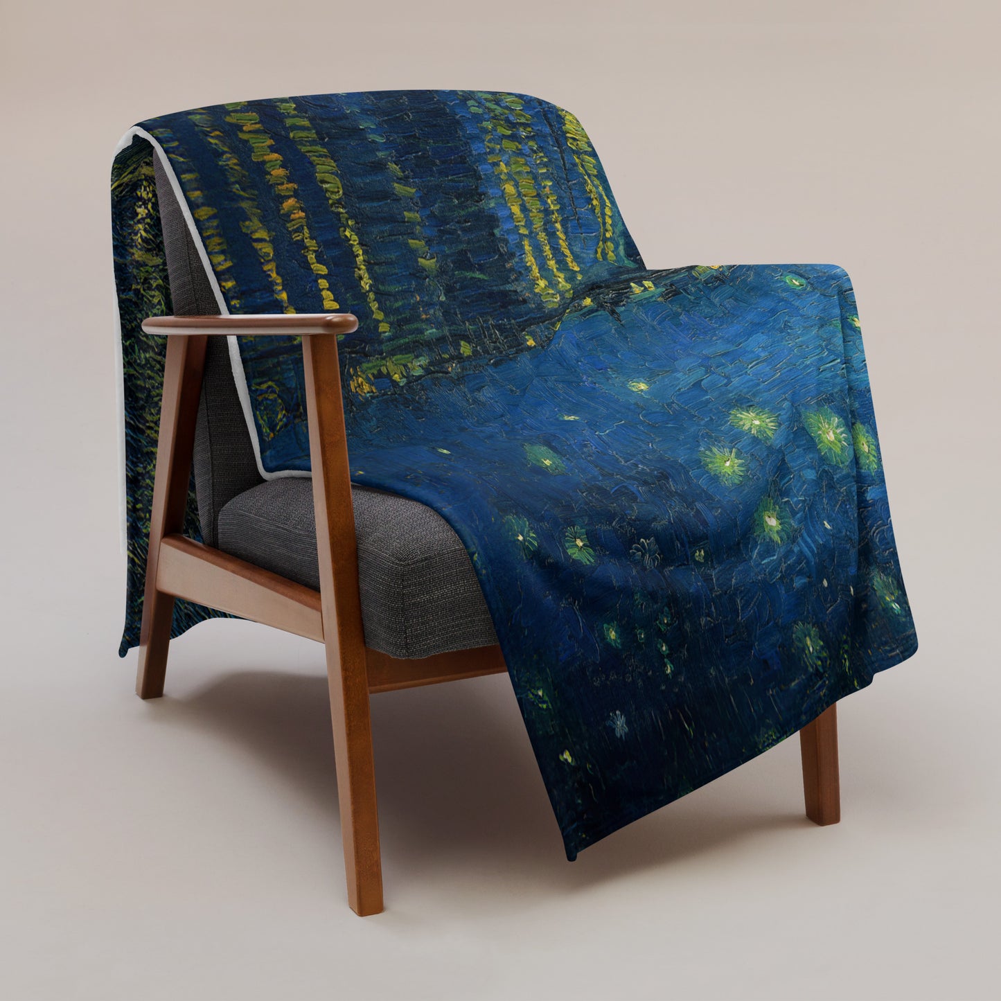 Starry Night Over the Rhone - Fleece Throw Blanket